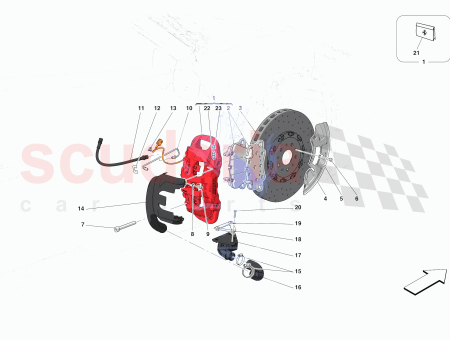 Photo of RH FRONT CALIPER WITH PADS…
