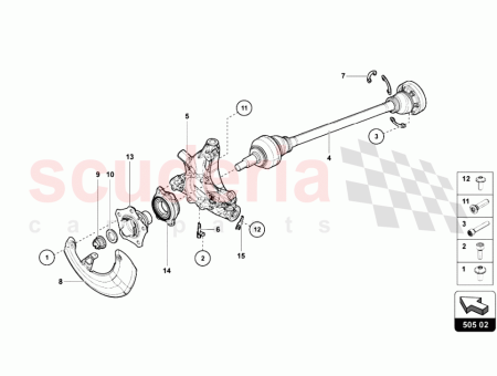 Photo of REAR LEFT HUB CARRIER UNTIL THE VIN GLA04209…