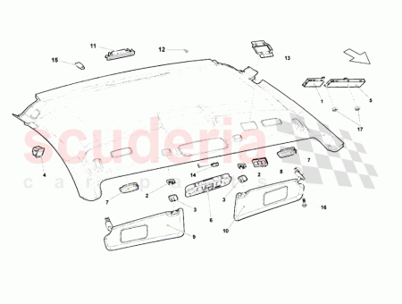Photo of LH SUN VISOR ALCANTARA UPHOLSTERY SUPPLY VIN…