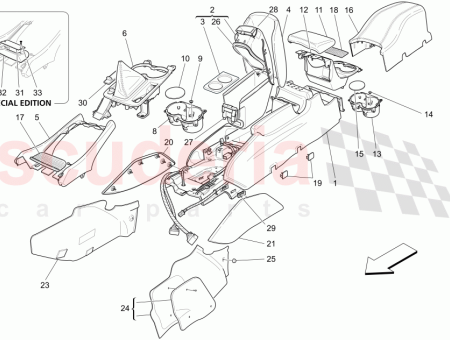 Photo of COMPLETE REAR CONSOLE COVER GRIGIO GHIACCIO ICE GREY…