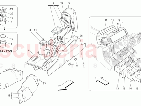 Photo of TUNNEL COVER ARM REST Alcantara lining EU AU…