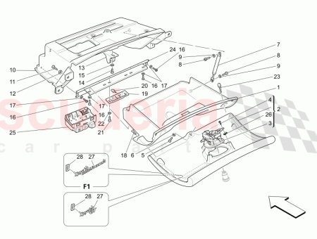 Photo of COMPLETE GLOVE BOX SHUTTER VERDE SCURO DARK GREEN…