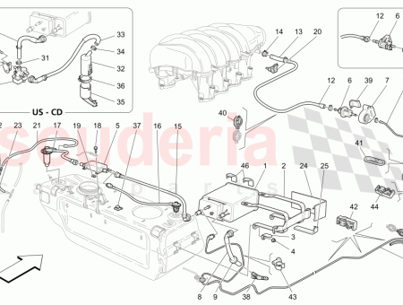 Photo of PIPE FROM FUEL VAPOUR FILTER TO WHEEL COMPARTMENT…
