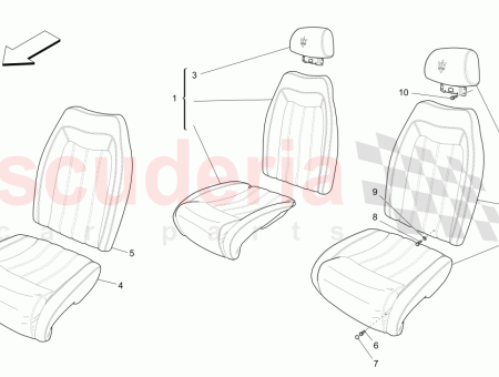 Photo of REAR HEADREST ASSEMBLY Stitched Trident in the headrests…