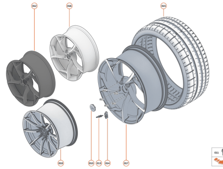 Photo of WHEEL 5SPOKE RR RH 20X11 0J…