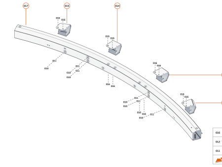 Photo of BRKT CATCHER PEND RR BMPR LH OUTER…
