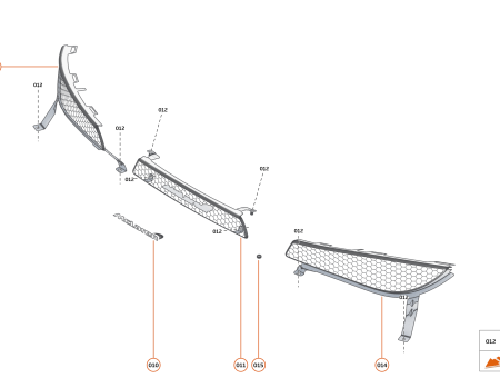 Photo of GRILLE REAR BUMPER UPPER RH…