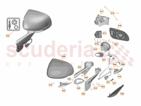 Photo of DOOR MIRROR RH SAS CF MEM COMPLETE CARBON…