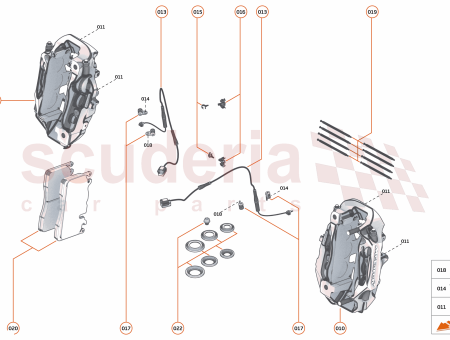 Photo of BRAKE CALIPER 6 POT MACHINED LOGO FRONT LH…