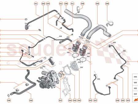 Photo of PIPE HOSE TURBOCHARGER WATER RETURN INC CLIPS LH…