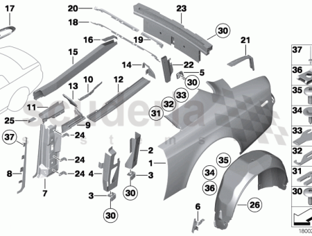 Photo of Holder side panel rear right 3 41 21…