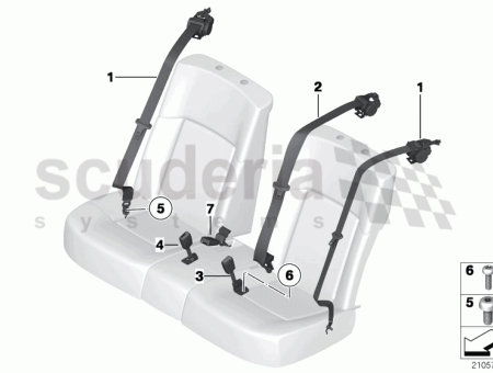 Photo of REAR centre UPPER BELT 72 11…