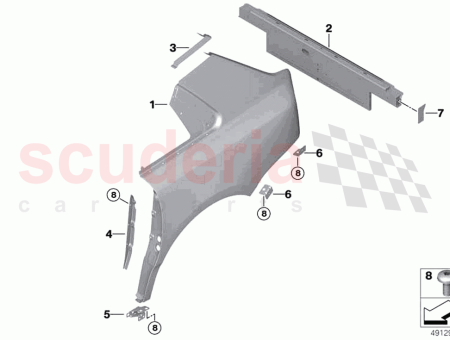 Photo of Side panel bracket rear right 1…