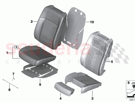 Photo of Cover backrest A C leather right…