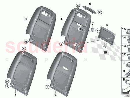 Photo of Rear panel seat leather right…