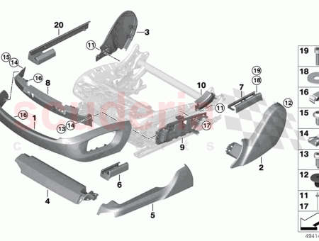 Photo of Trim seat rail front left…