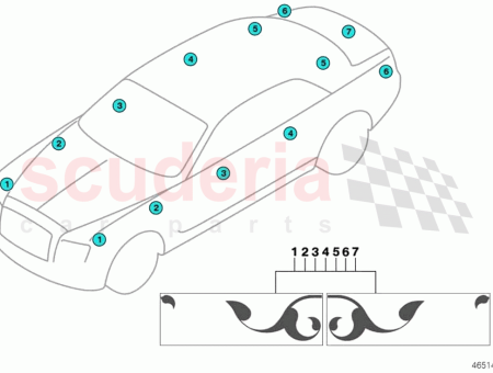 Photo of Motif stencil front right wing side…