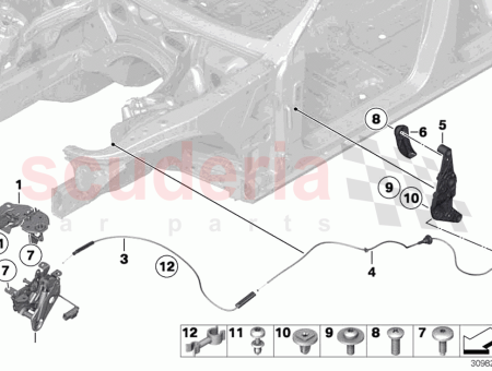 Photo of Bowden cable bonnet rear…