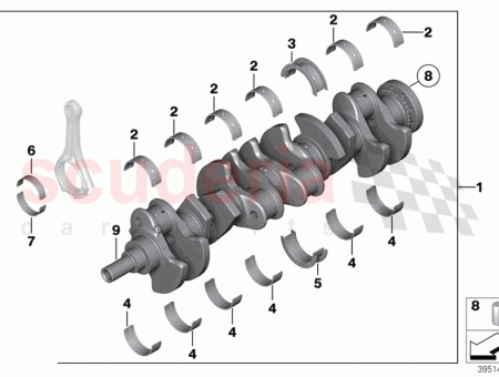 Photo of Crankshaft without bearing shells…
