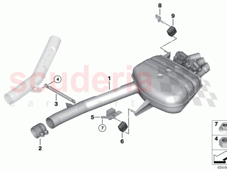 Photo of Rear silencer right with exhaust flap…