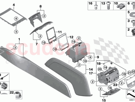 Photo of Trim panel centre console rear right…