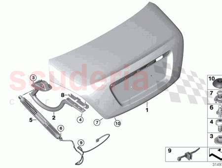 Photo of Left trunk lid hinge…