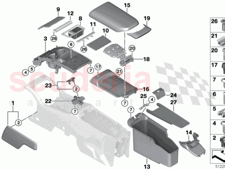 Photo of Trim centre console rear left…