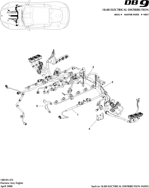 Part Diagram for Aston Martin 4G43-14A004-GE