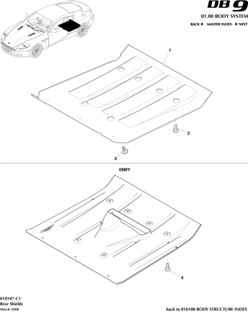 Part Diagram for Aston Martin 701433