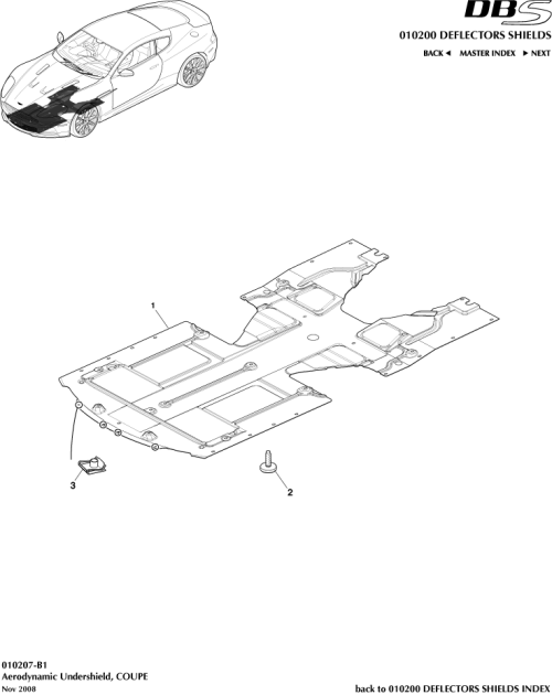 Part Diagram for Aston Martin 8D33-5E209-BA