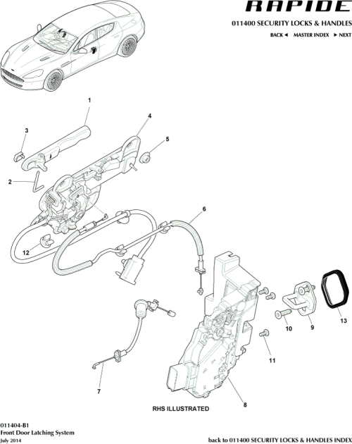 Part Diagram for Aston Martin AD43-221A00-AA