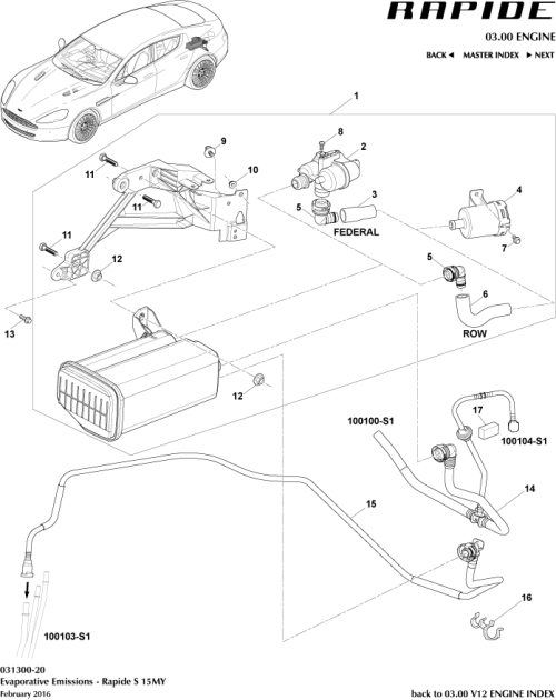 Part Diagram for Aston Martin SY9Y-23944-XBW