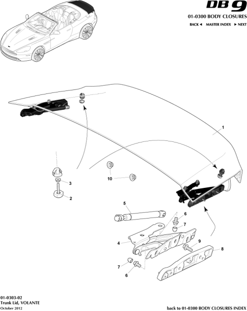 Part Diagram for Aston Martin DG43-L40110-AA