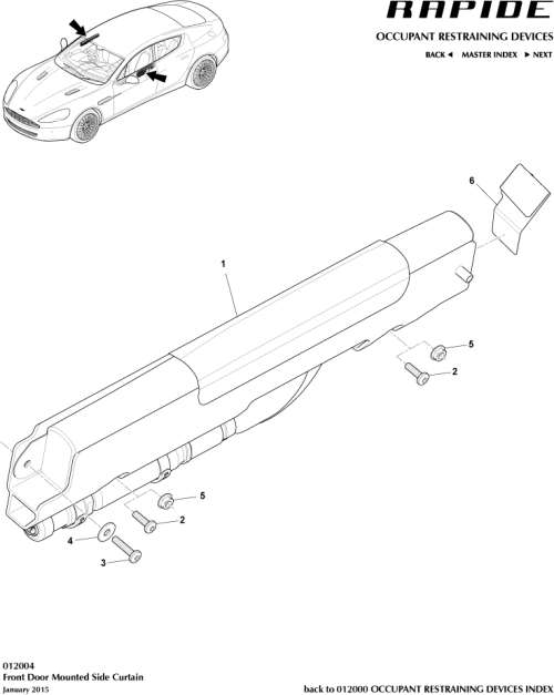 Part Diagram for Aston Martin FD43-B14K158-AE