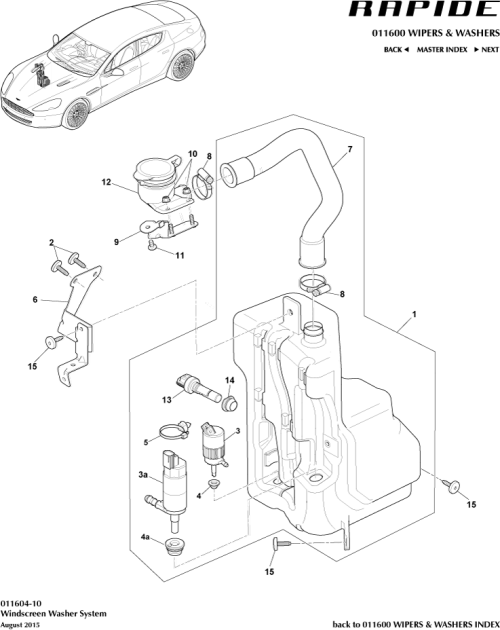 Part Diagram for Aston Martin 6G33-17B613-BA