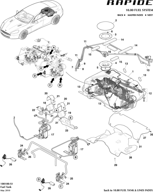 Part Diagram for Aston Martin SY9Y-23945-JBW