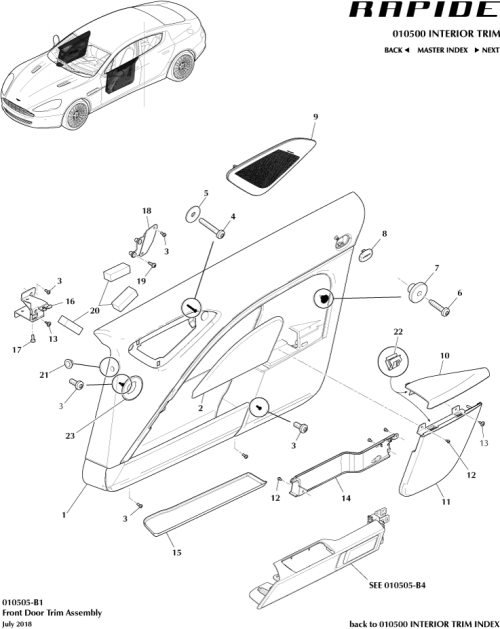 Part Diagram for Aston Martin 706114