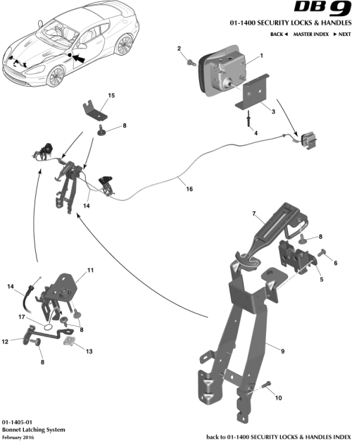 Part Diagram for Aston Martin CD33-A15K610-AA