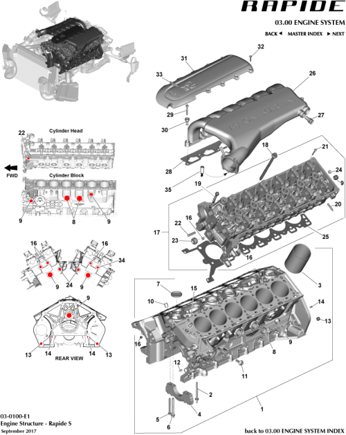 Part Diagram for Aston Martin HD33-6007-AA