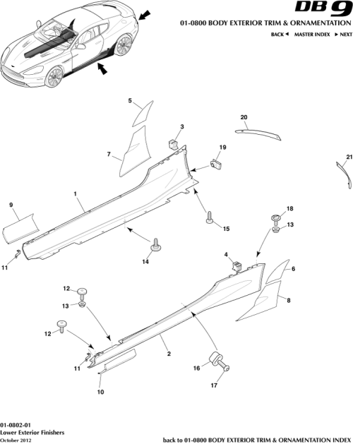 Part Diagram for Aston Martin 4G43-13A539-CA