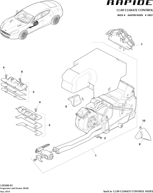 Part Diagram for Aston Martin FD43-19B705-BA