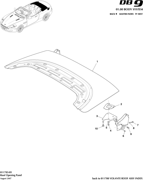Part Diagram for Aston Martin 9G43-43029-AB