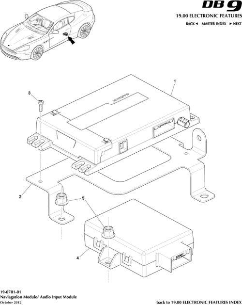 Part Diagram for Aston Martin CG43-10E887-AF