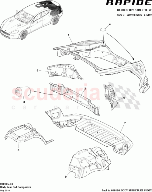 Part Diagram for Aston Martin 6G33-200B10-AA
