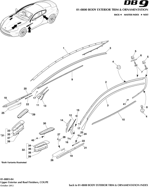 Part Diagram for Aston Martin 700242