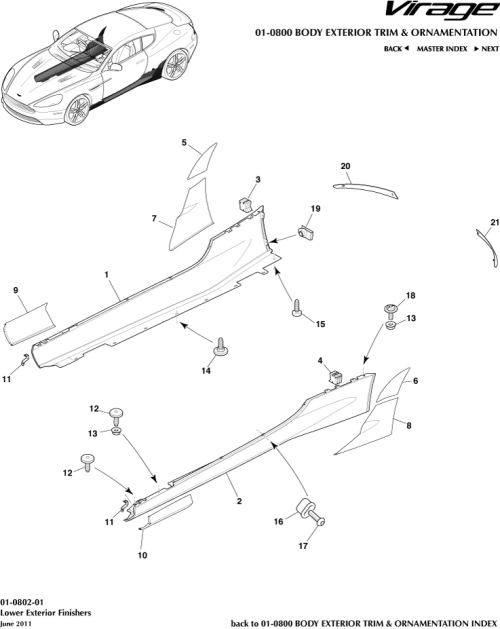 Part Diagram for Aston Martin CG43-10626-AB