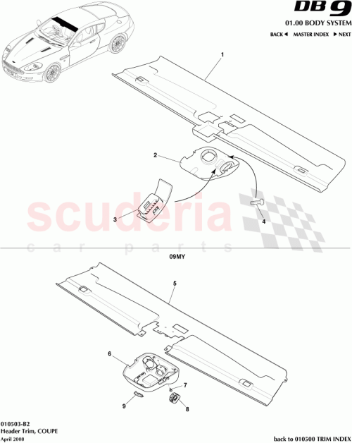 Part Diagram for Aston Martin 4G43-519A58-CAW