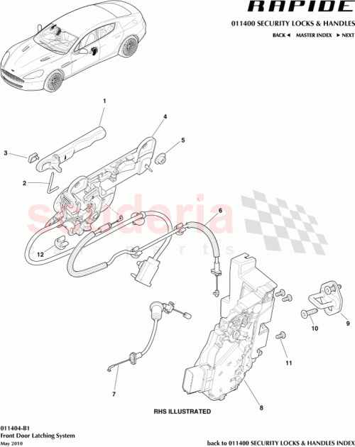 Part Diagram for Aston Martin AD43-AA0231-AA