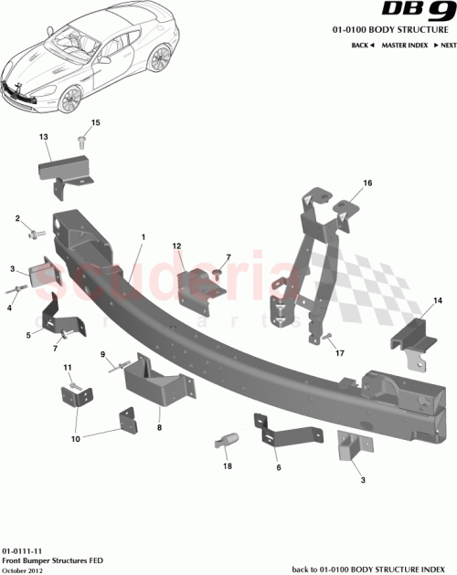 Part Diagram for Aston Martin DG43-17765-AC
