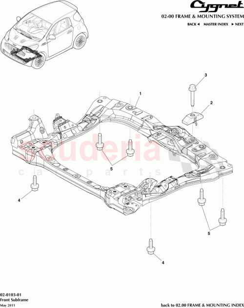Part Diagram for Aston Martin 51227-74010